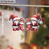 2D Flat Retro Santa Claus Christmas Stocking Women's Acrylic Dangle Earrings Christmas Party Jewelry Gift