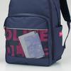 Des OLIVE Mesh Pocket Logo Daypack 24L for School Girls Navy Blue Base X Pink [OLIVE School]
