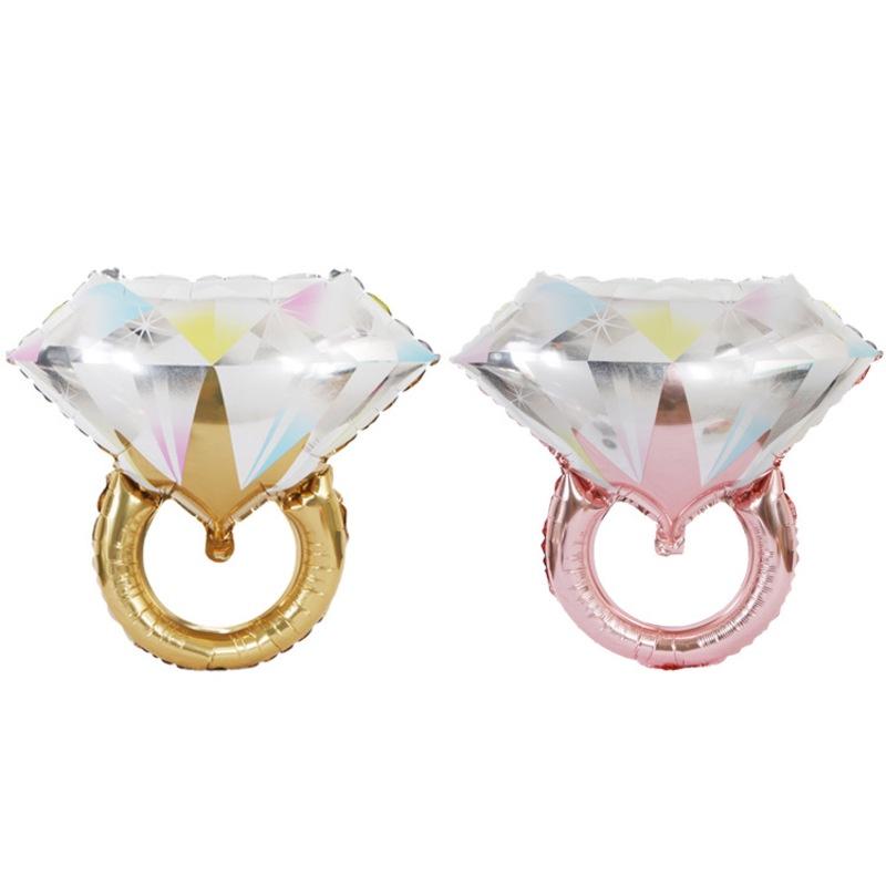 Воздушные шары из фольги в форме бриллианта Кольцо Украшения для вечеринки по случаю помолвки Свадебные принадлежности