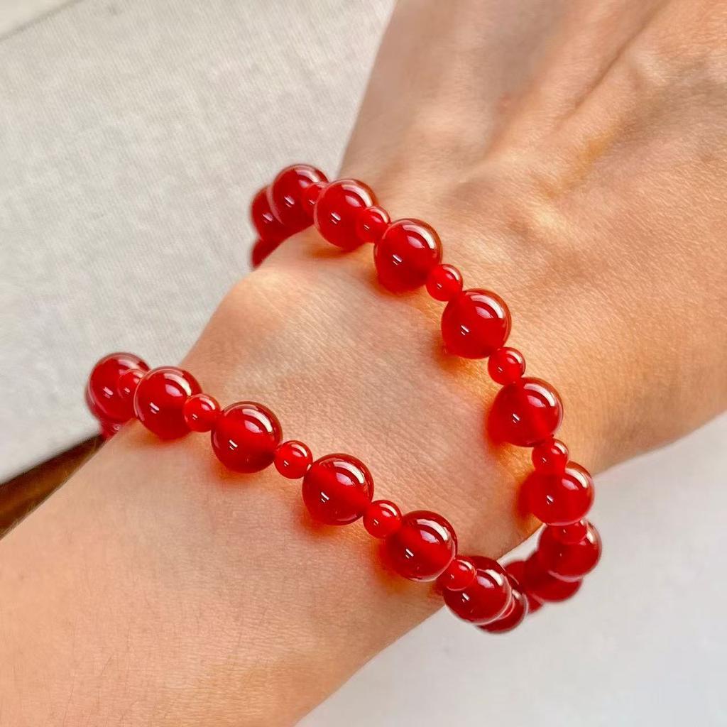 7A High-quality, translucent, and lustrous natural red agate bracelet Authenticity guaranteed, supports re-inspection