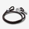 Pandora Браслет Moments Brown Braide Double Leather