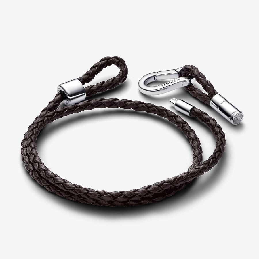 Pandora Браслет Moments Brown Braide Double Leather