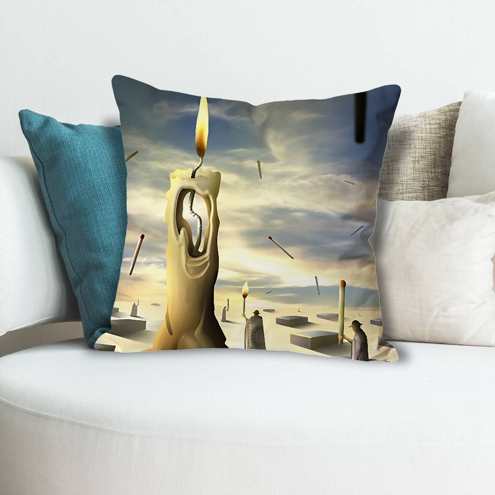 SSalvador Dali Art Pillow Cases for Bedroom Living Room Sofa Home Decor Polyester Cushion Cover with Zipper