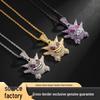 European & American Cartoon Anime Gengar Pendant Little Monster Rhinestone Hip Hop Necklace