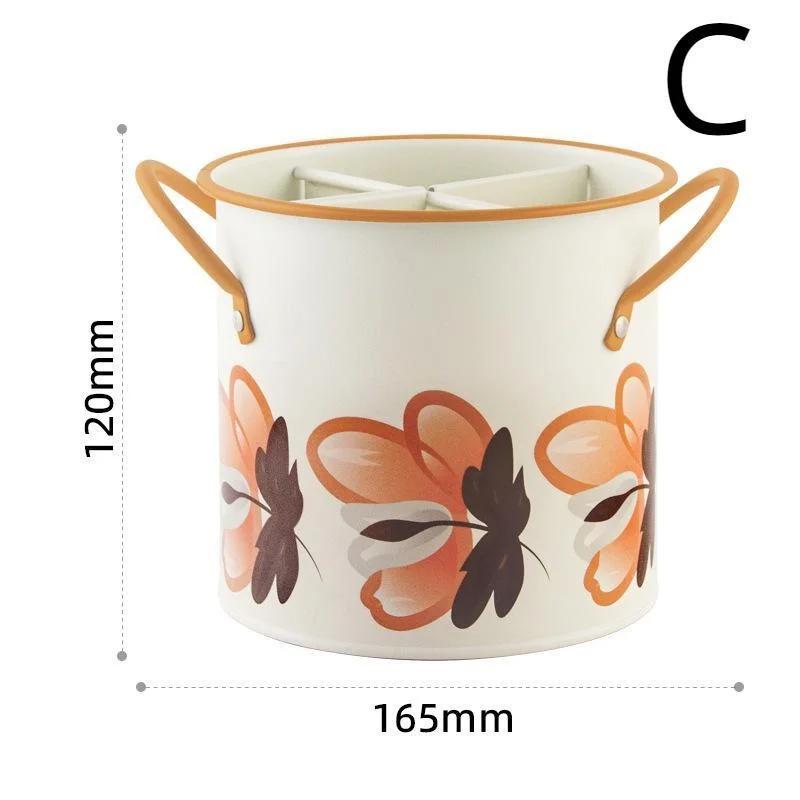 Ведро для хранения посуды в стиле ретро, сушилка с разделителем, нож и вилка, органайзер, украшение для дома, кухонные принадлежности