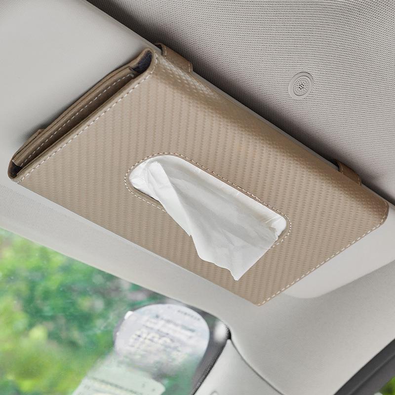 Car Tissue Holder, Car Sun Visor Napkin Case, Multifunctional PU Leather Back Seat Tissue Box Tissue Bag For All Models
