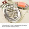 Stainless Steel Soap Dish Double Layer Soap Container Tray  Bathroom Kitchen Sink Organizer