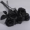 Готическая Искусственная Черная Роза Реалистичный Поддельный Шелковый Цветок Хэллоуин Домашний Офис Стол Центральная часть Искусственная Цветочная Ветка Цветочная Композиция Украшение