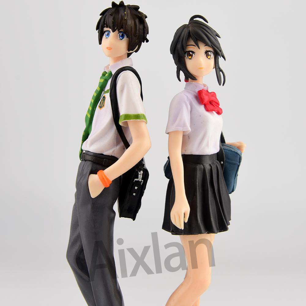 20CM Anime Figure Tachibana Taki Miyamizu Mitsuha PVC Action Figure #801 #802 Q version Collection Model Toy Doll
