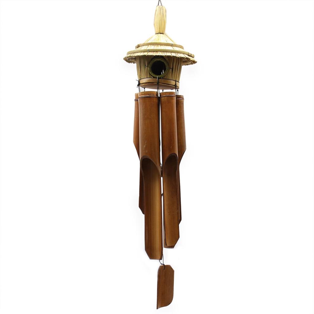 Birdhouse With Wind Chimes Round Seagrass 56x20cm