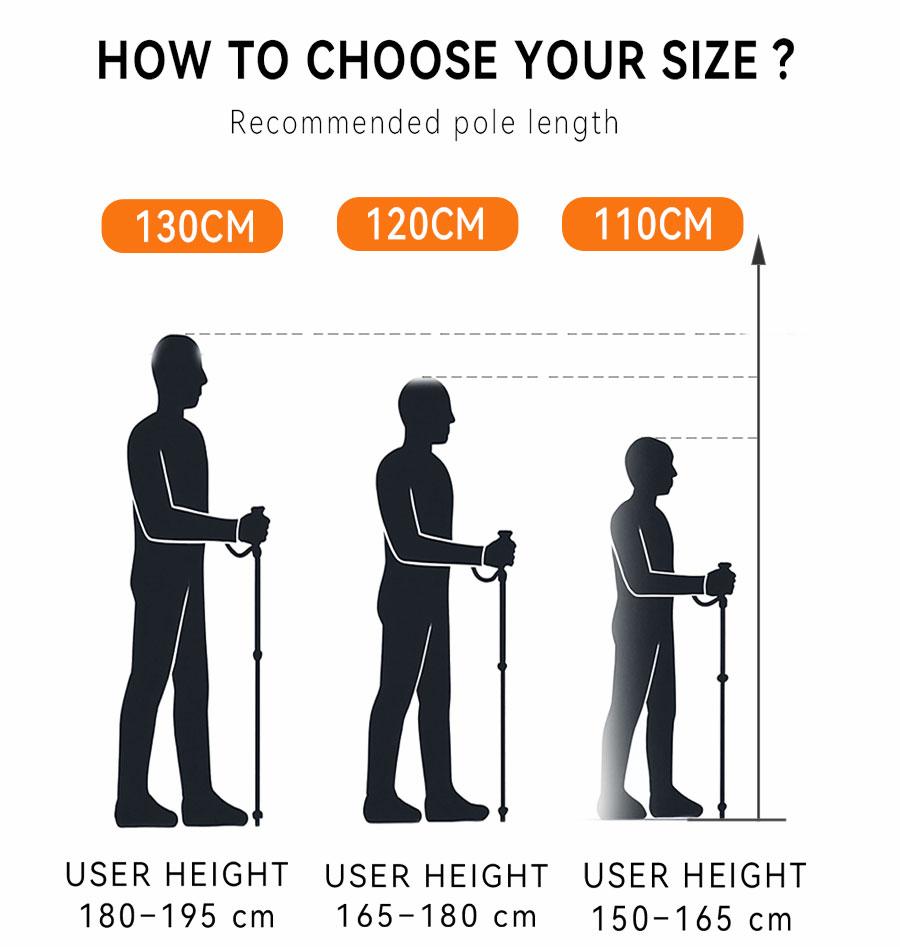 OKHEALING Lightweight 5-Section Carbon Fiber Trekking Pole for Walking Hiking & Climbing Multifunctional EVA Handle