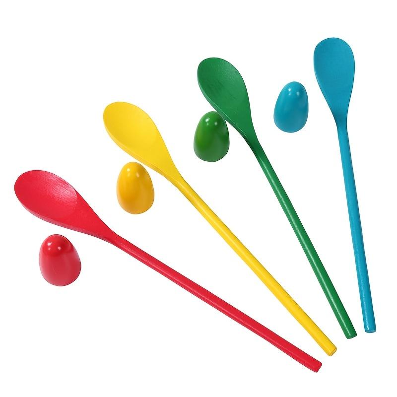 Набор для игры «Бег с яйцом на ложке» 4 набора деревянных балансирующих ложек для украшения вечеринки, игр на свежем воздухе и подарков для вечеринки, товары для вечеринки