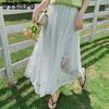 Women's Lace Hollow Half Skirt Plus Size Spring Korean Version A-line Mesh Long Skirt