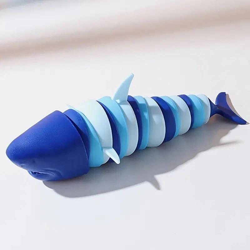 Игрушки-антистресс Слизняк 3D шарнирный Растягивающаяся Акула Снятие стресса для взрослых и детей Против тревожности Офисный настольный игрушечный Подарки