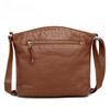 Soft PU Leather Shoulder Bag Women Retro Messenger Bag Double Zipper Female Crossbody Bag Big Capacity Daily Handbag