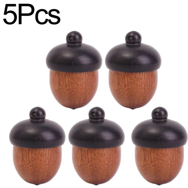 10/1 шт., твердая деревянная таблетка, мини-футляр для таблеток из сандалового дерева, контейнер для таблеток в форме шишки, коробка для хранения, брелок-подвеска