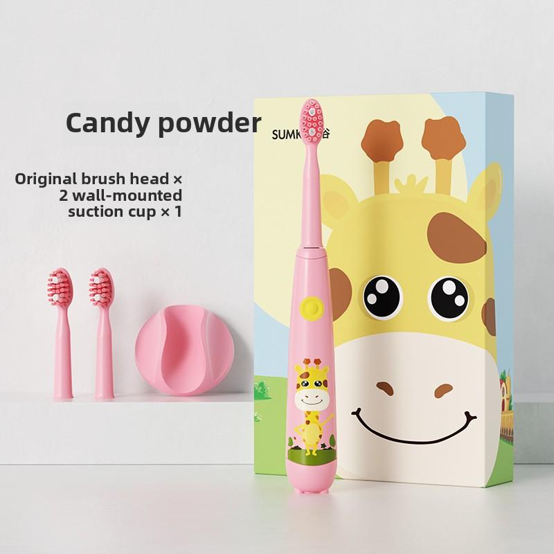 Детская электрическая зубная щетка перезаряжаемая с мягкой щетиной звуковая вибрация мультяшная электрическая зубная щетка подарок