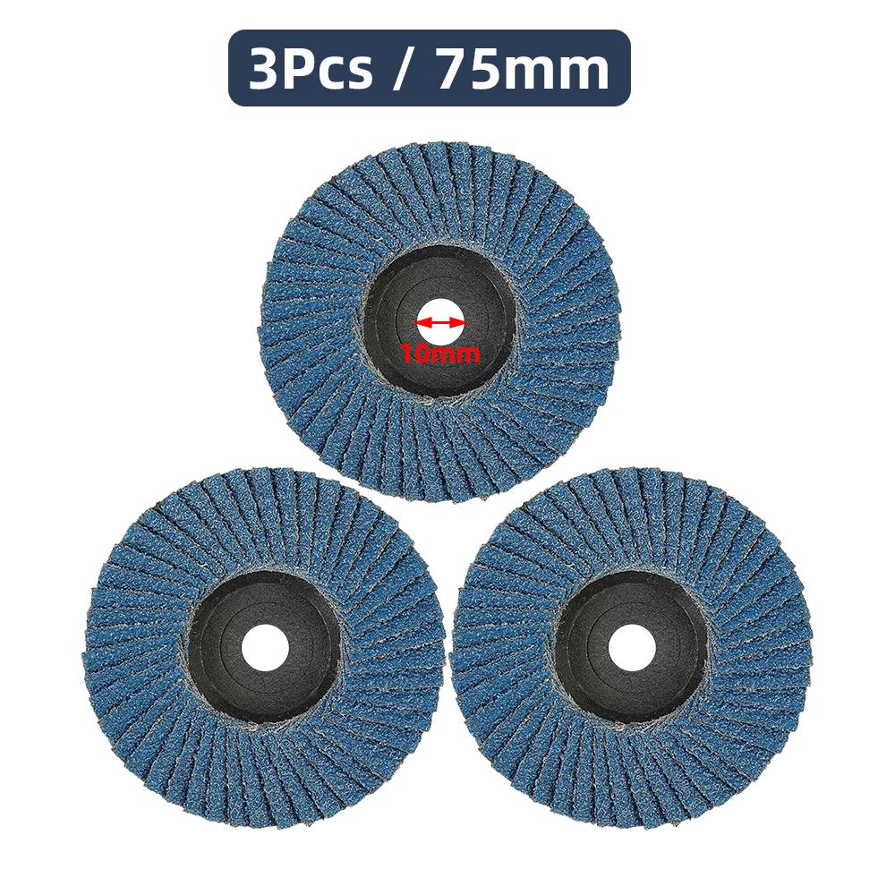 3pcs 75mm/3 Inch Flat Flap Discs Grinding Wheels Mini Angle Grinder Sanding Discs for Metal Wood Polishing Cutting Accessories