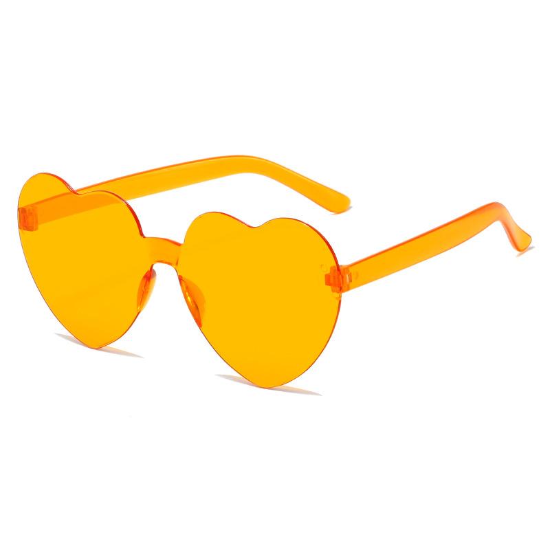 Transparent Jelly Color Love Heart Sunglasses For Men And Women Peach Heart Sunglasses
