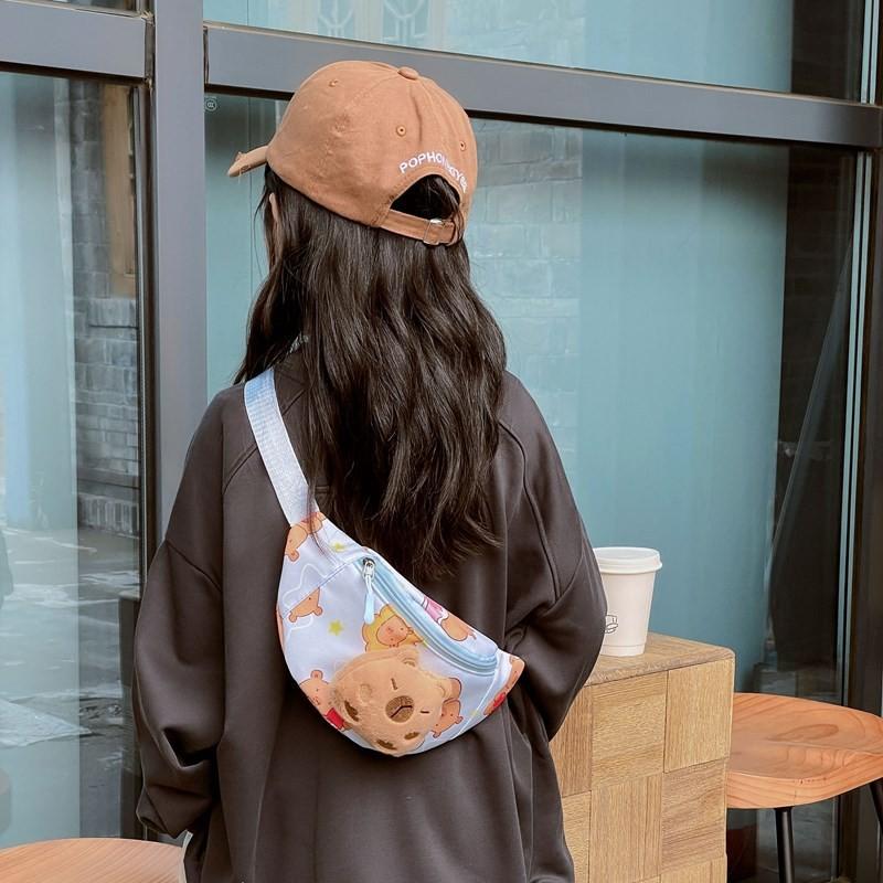 Мультяшная детская сумка кроссбоди, легкая поясная сумка для детского сада, для повседневного использования, нейлоновые школьные аксессуары