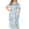 Summer Large Size Nightdress Women's Home Wear Printed Short-sleeved Home Wear
