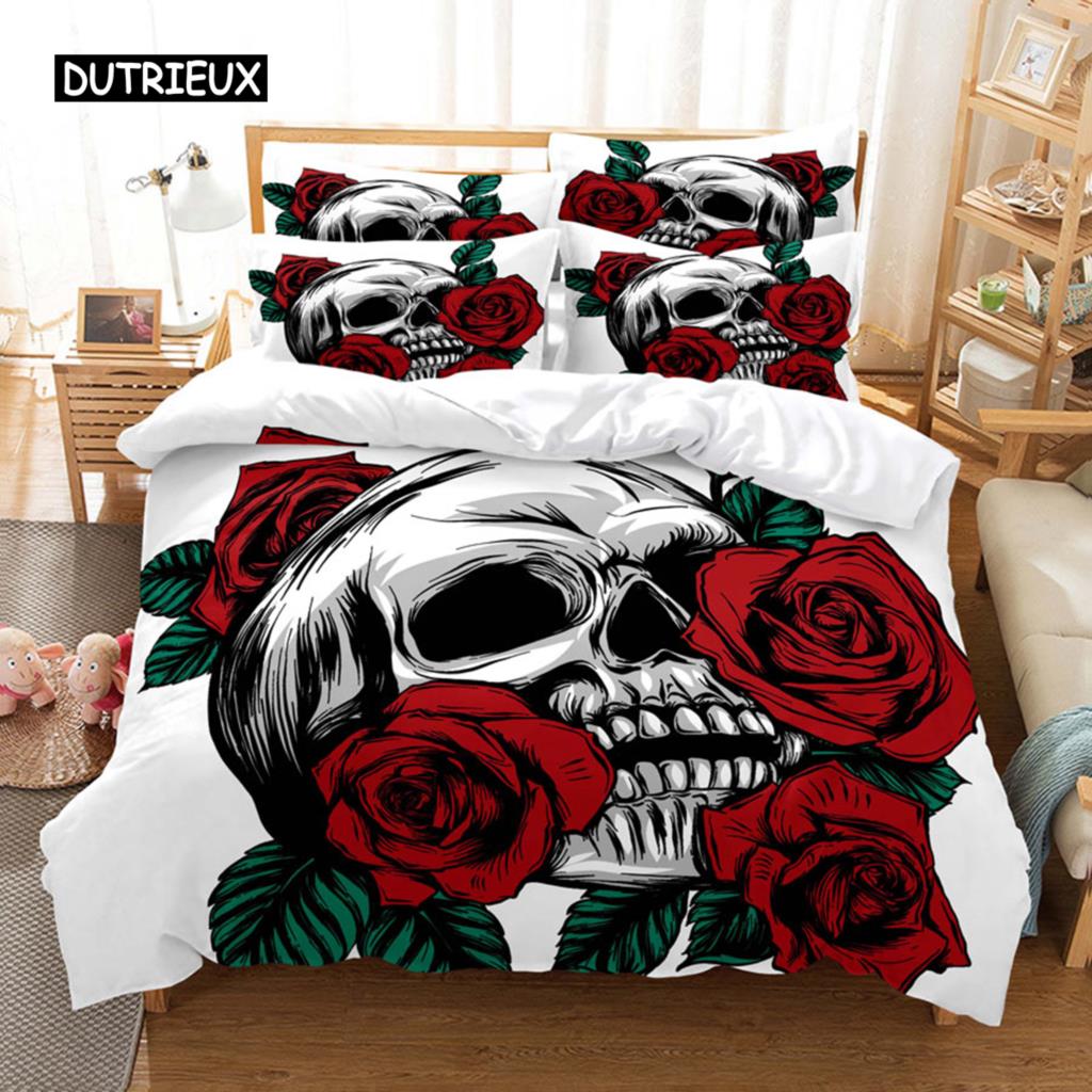 Комплект постельного белья с красной розой, пододеяльник, наволочка, 3D HD, двойной, полный, King Queen, Twin Single, 3/2 шт., полиэстер, пододеяльник