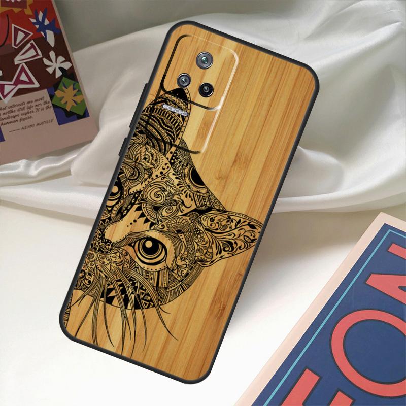 Чехол с натуральным бамбуковым рисунком и рисунком из дерева для POCO M6 Pro X3 X4 X5 X6 M5s F3 F5 Xiaomi 13T Pro 12T 11T 12 13 Lite 14 Ultra