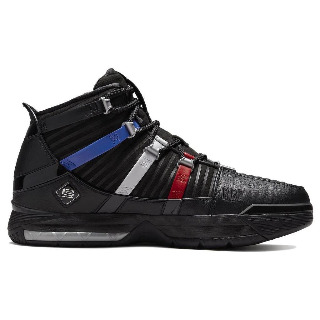 Nike Zoom LeBron 3 Retro Barbershop Men Sneakers Black Metallic-Silver University-Red DO9354-001