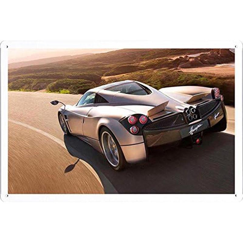Автомобильные металлические жестяные таблички Плакат Декор стены спортивного автомобиля Винтажные художественные постеры Железная живопись для мужской комнаты Домашнего кафе Гаража Клуба Бара