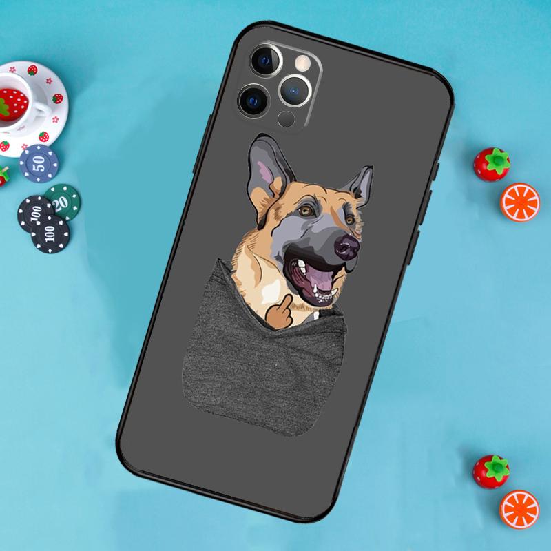 German Shepherd Dog Cartoon Phone Case For iPhone 17 Air 13 16 15 11 12 14 Pro Max 13 12 mini 15 16 Plus 16e Cover Funda