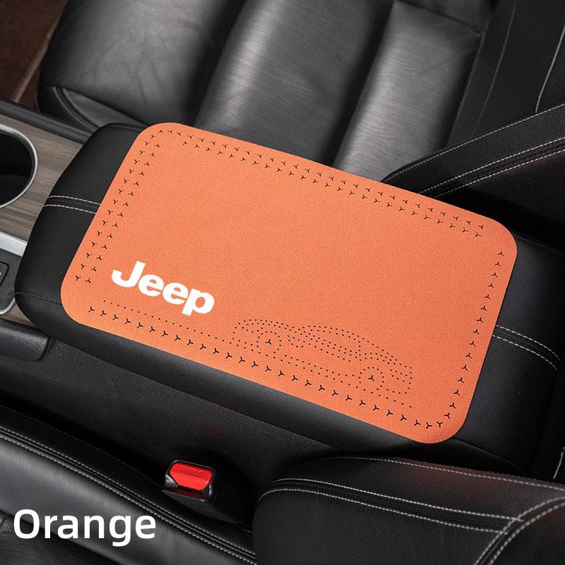 AIY5 Car Armrest Box Mat Soft Case Center Console Box Pad Mat For Jeep Grand Cherokee Wrangler JK Gladiator Compass Renegade Patriot