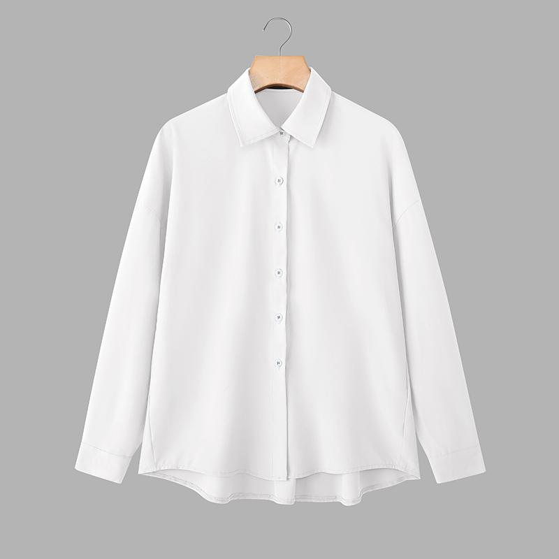 ZANZEA Женская классическая повседневная блузка с отложным воротником и длинными рукавами