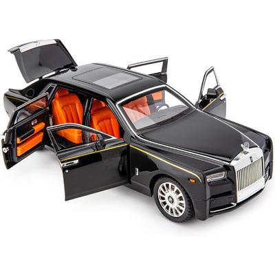 1/18 Rolls-Royce Phantom Модель автомобиля Литой под давлением Коллекционный игрушечный автомобиль с откидным механизмом, классическая модель автомобиля с двойной дверью, логотип автомобиля можно сложить, подарок