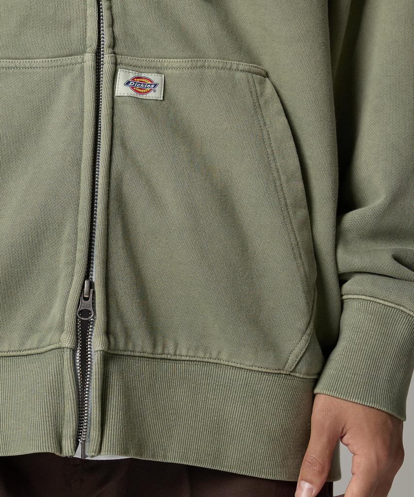 Dickies Базовая толстовка на молнии с garment-dyed окрашиванием Оливковый