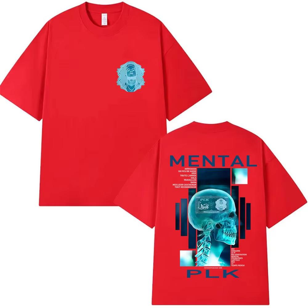 Rapper MENTAL PLK Album 2025 Merch T Shirt Men's Gothic Fashion Short Sleeve T-shirts Women Retro Style Oversized Cotton Tshirts