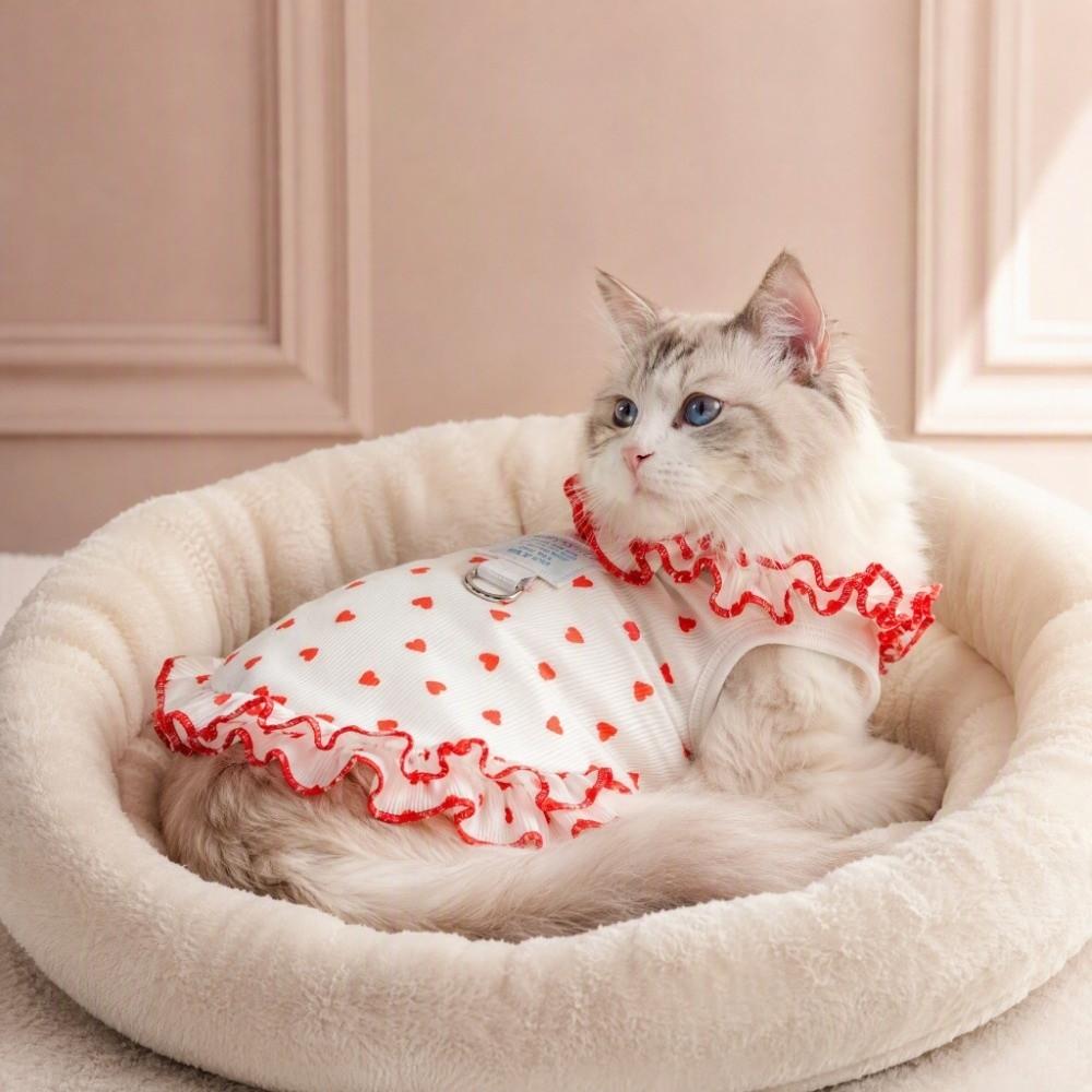 Ruffle Cat Puppy Vest Cat Costume Kittens Clothing Cute Pet Shirt Dog Cat Clothes Indoor Outdoor