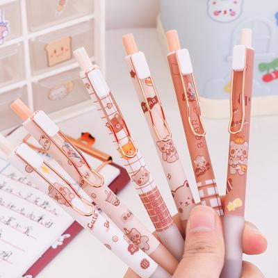 Милый мультяшный медведь гелевые ручки Kawaii 0,5 мм черные чернила нейтральные ручки корейские канцелярские принадлежности для письма школьные канцелярские принадлежности гелевая ручка
