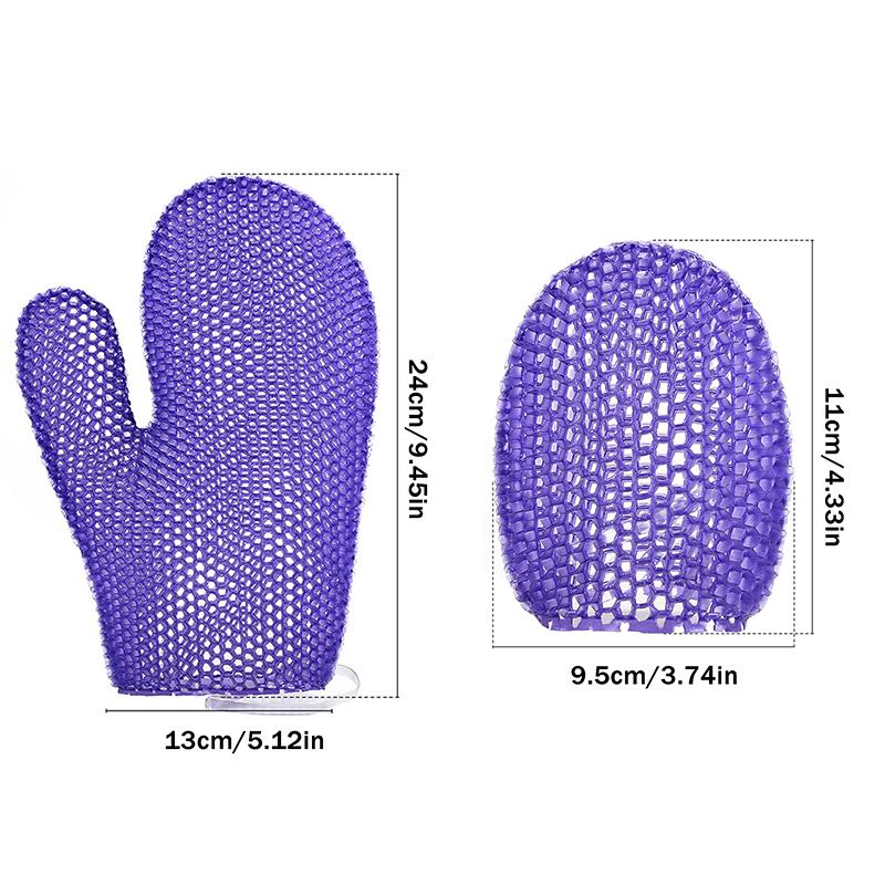 Exfoliating Shower Glove With Colorful Honeycomb Weave And Tpu High Elasticity Antibacterial Material Gentle Safe And Durable