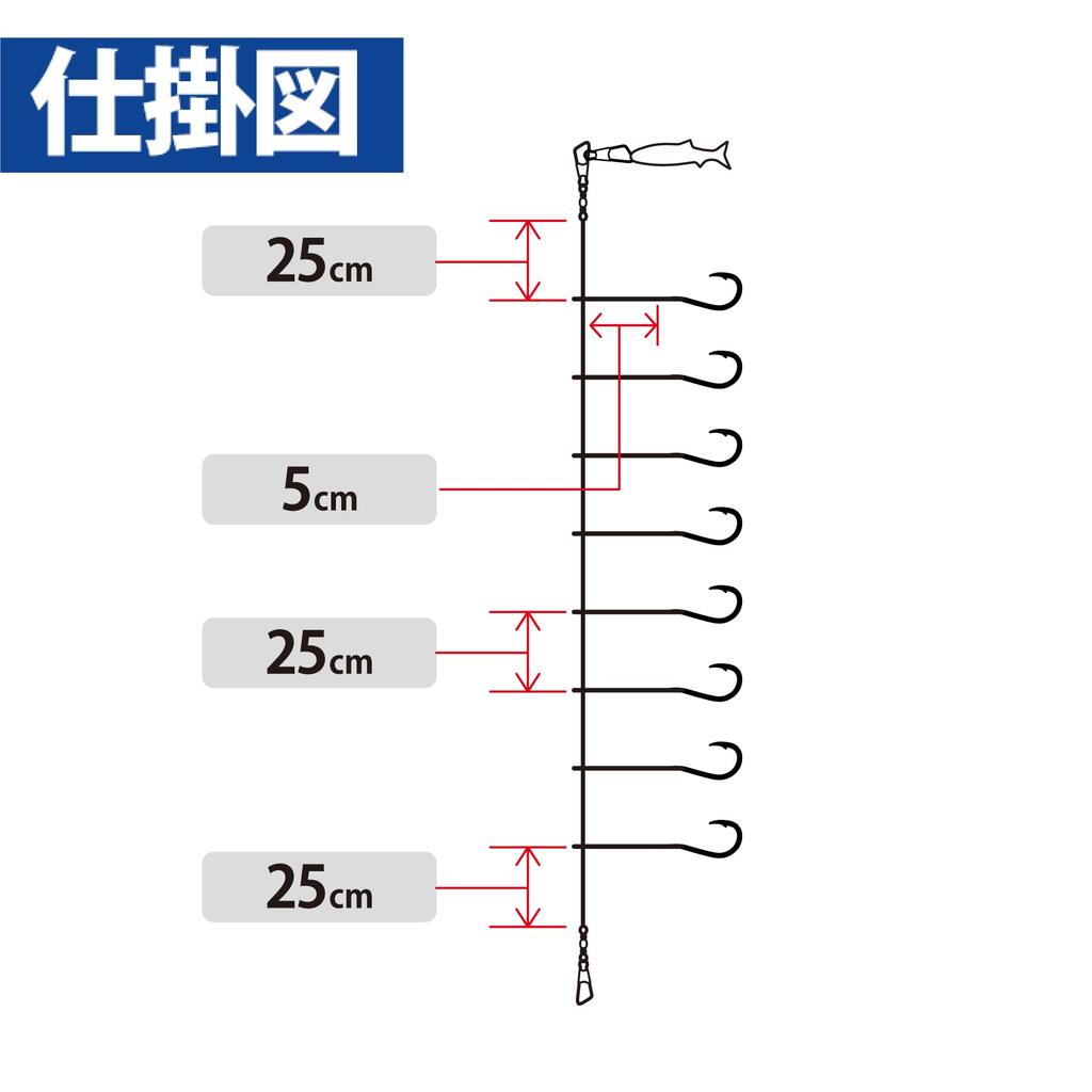 Hayabusa Kore Ichiban Mamakari Sabiki White Sleeve 8 Hooks 9-3 HS730-9-3