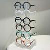 Chinese Style Retro Floral Print Anti Blue Light Eyeglasses Men Women Fashion Large Round Frame Leopard Eyeglasses