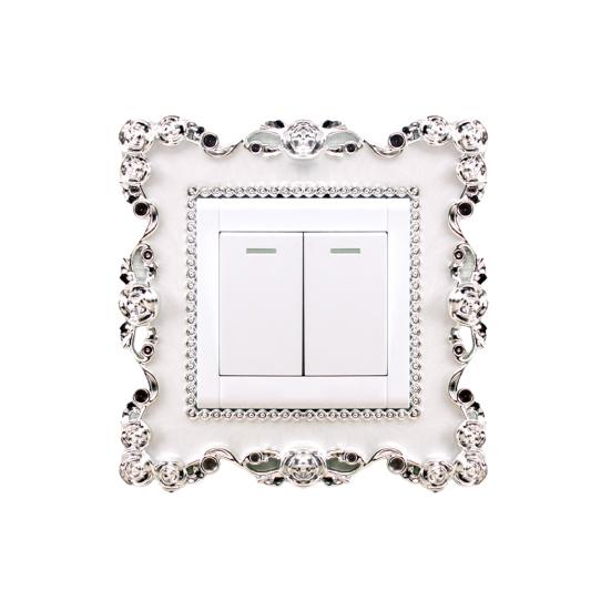 Switch Sticker European Wall-mounted Outlet Style Punch Free Plastic Cover Wall Decal for Home