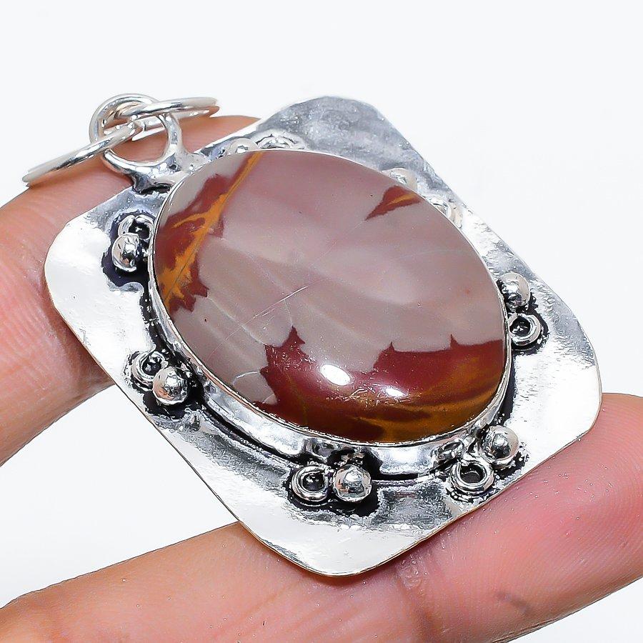 Noreena Jasper Handmade 925 Sterling Silver Gift Jewelry Pendant 2.09" Q9m99