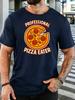 Unisex Olive Green Crew Neck Tee Professional Pizza Eater Bite Pepperoni Pizza Funny Food Cartoon Graphic Soft Cotton Casual Top