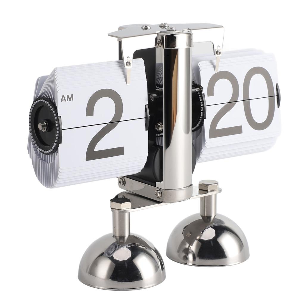 Retro Digital Flip Down Clock Flip Desk Clock Mechanical Battery Powered Home Office Decor 2 Legs 12 Hour