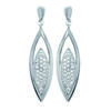 [K5883] - Silver Earrings 'Déesse' Silvery White (rhodium-plated) - 30x8 Mm