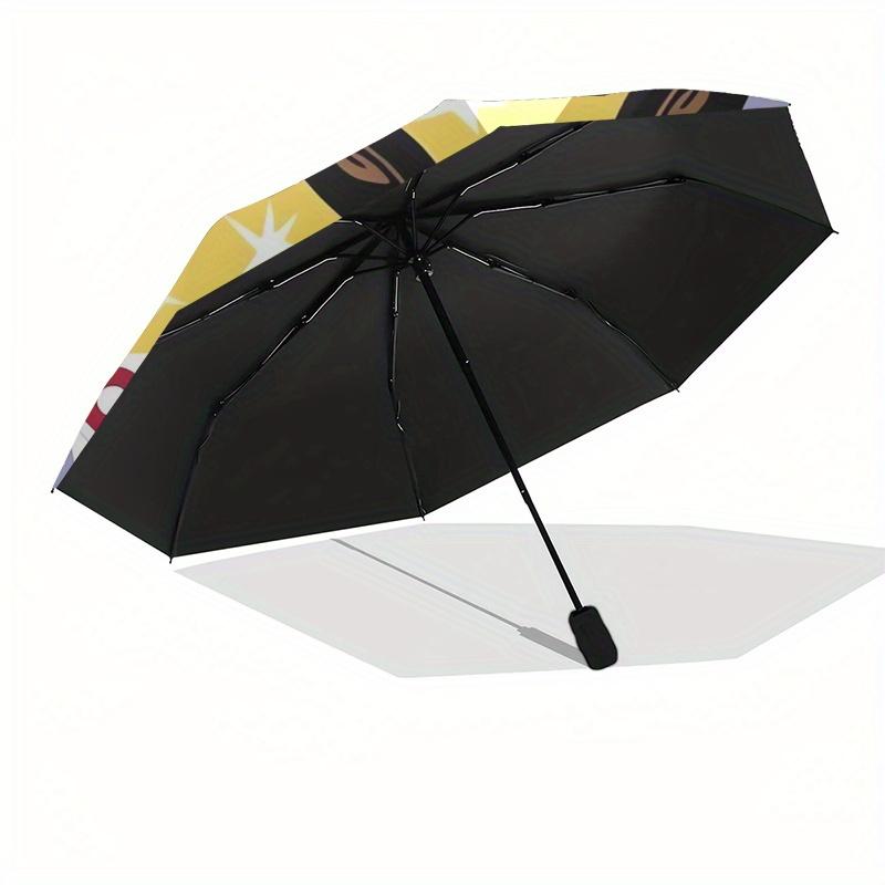 Bing, Rabbit Automatic Folding Umbrella 8 Ribs, Durable Iron Frame, Bright Color Pattern Compact Travel Umbrella, Suitable for Outdoor, Bea