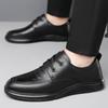 Кожаная обувь мужская 2025 весна и осень повседневная с внутренней высотой подъема кожаная обувь мужская нескользящая мягкая подошва обувь для папы среднего возраста 2025