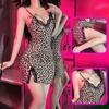 Sex Lingerie Sexy Leopard Print Suspender Nightgown Passion Seduction Lace Bow Abstinence Suit