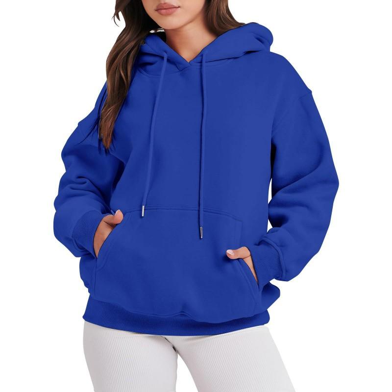 Womens Fleece Hoodie Thick Warm Printed Sweatshirt Casual Loose Fit Long Sleeve Hooded Top