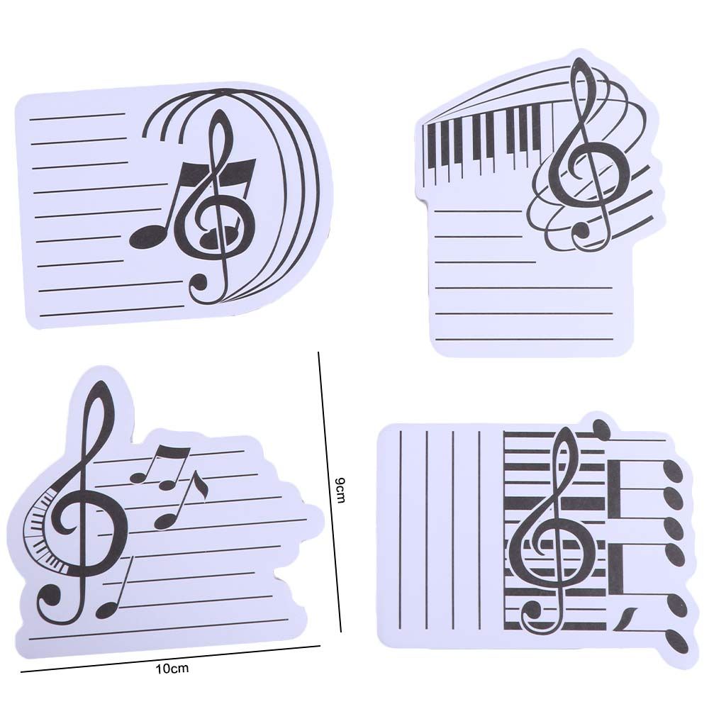 10Pcs/Set Self-adhesive Music Note Sticky Notes Smooth Writing 30 Sheets/Book Writing Memo Pad Creativity Various Music Shapes